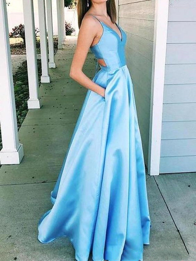 light blue prom dress with pockets