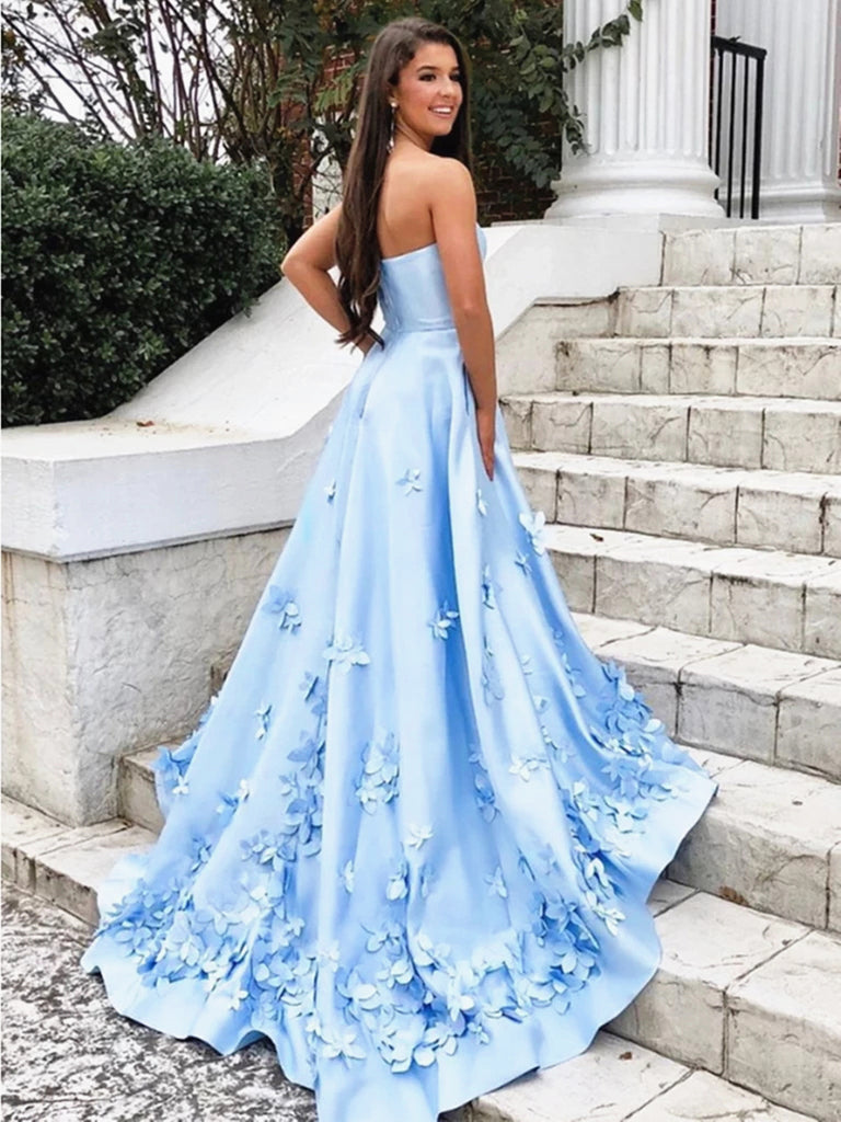 sky blue prom dresses