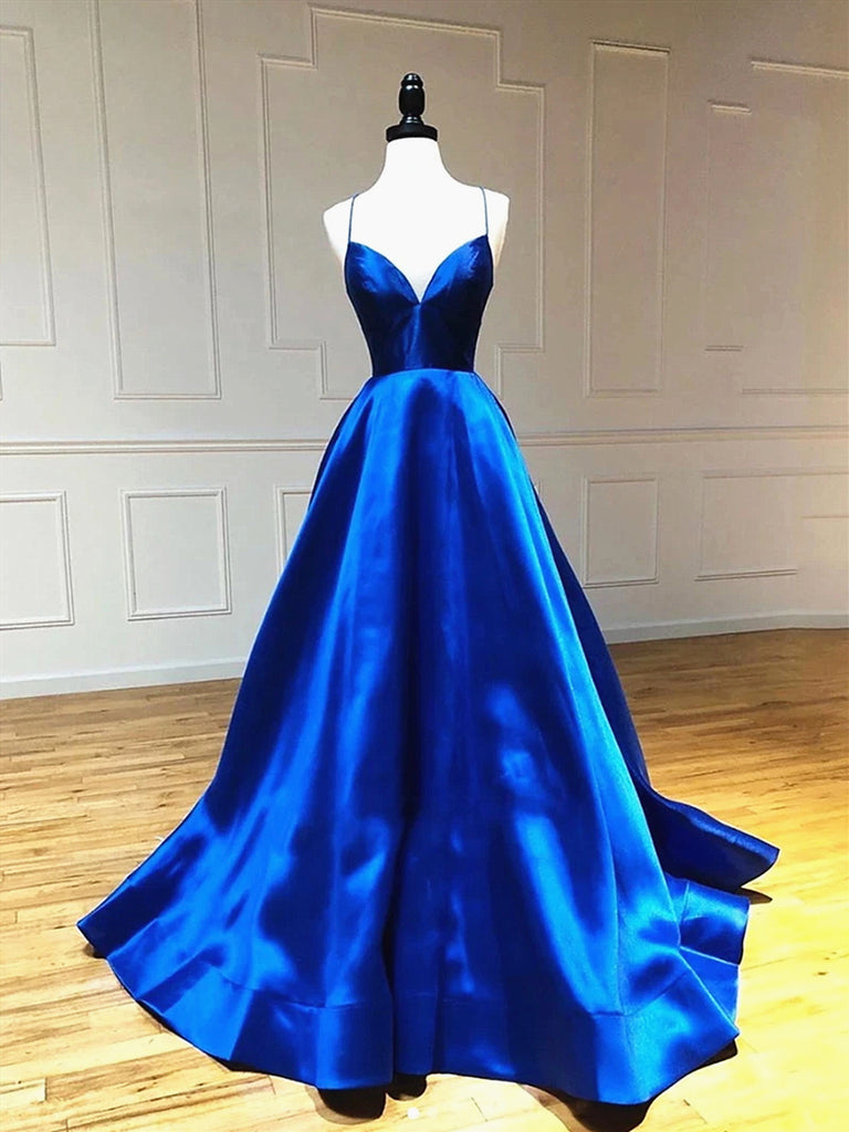 royal blue backless dress