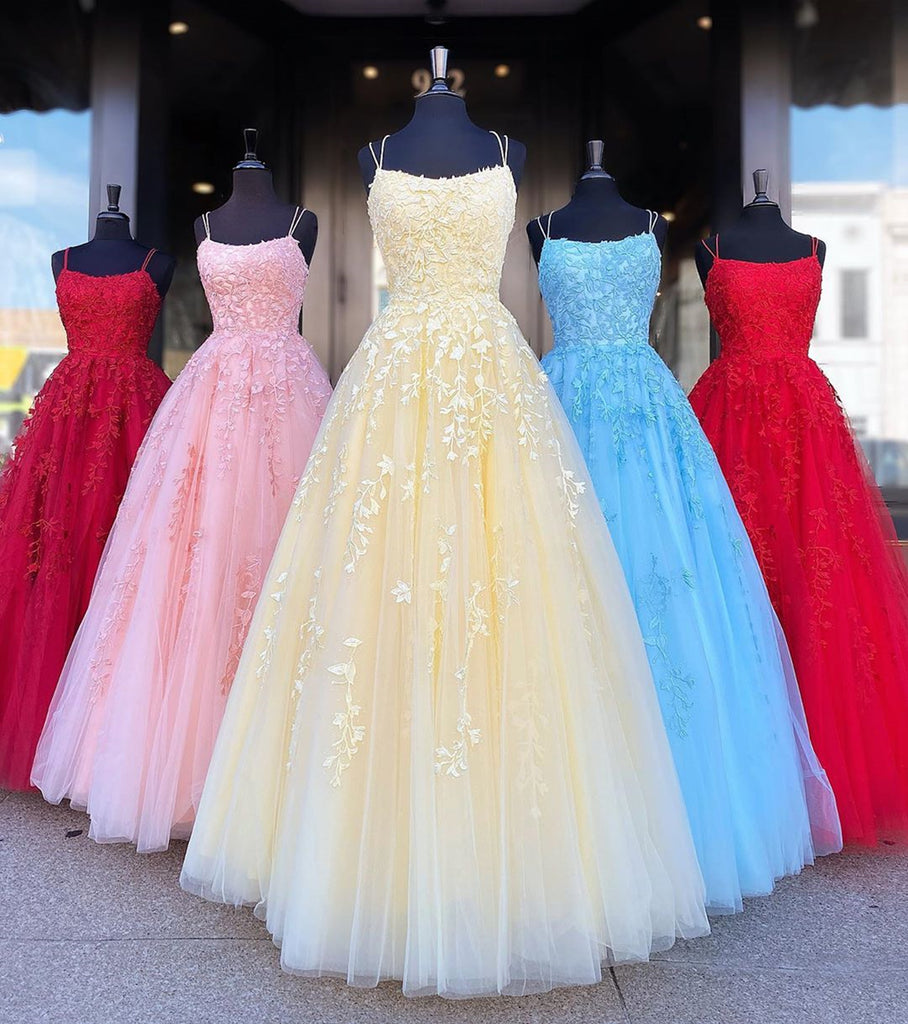 pink and blue dresses