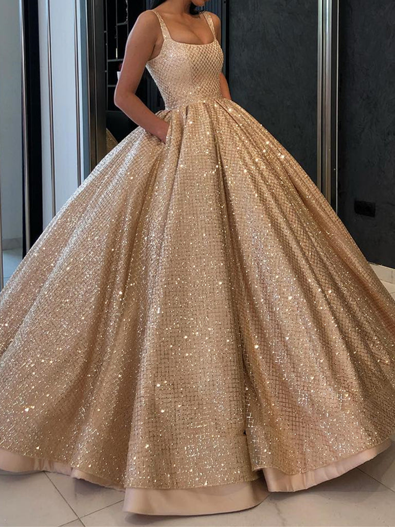 gold sequin formal gown