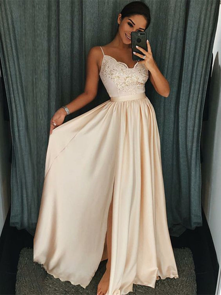 champagne colored prom dresses