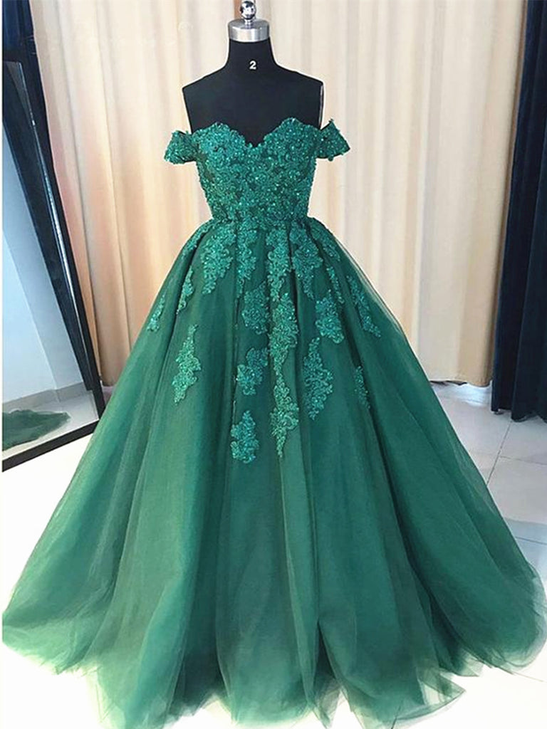 emerald green prom dress