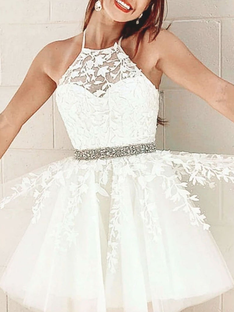 Short White Lace Prom Dress Clearance ...