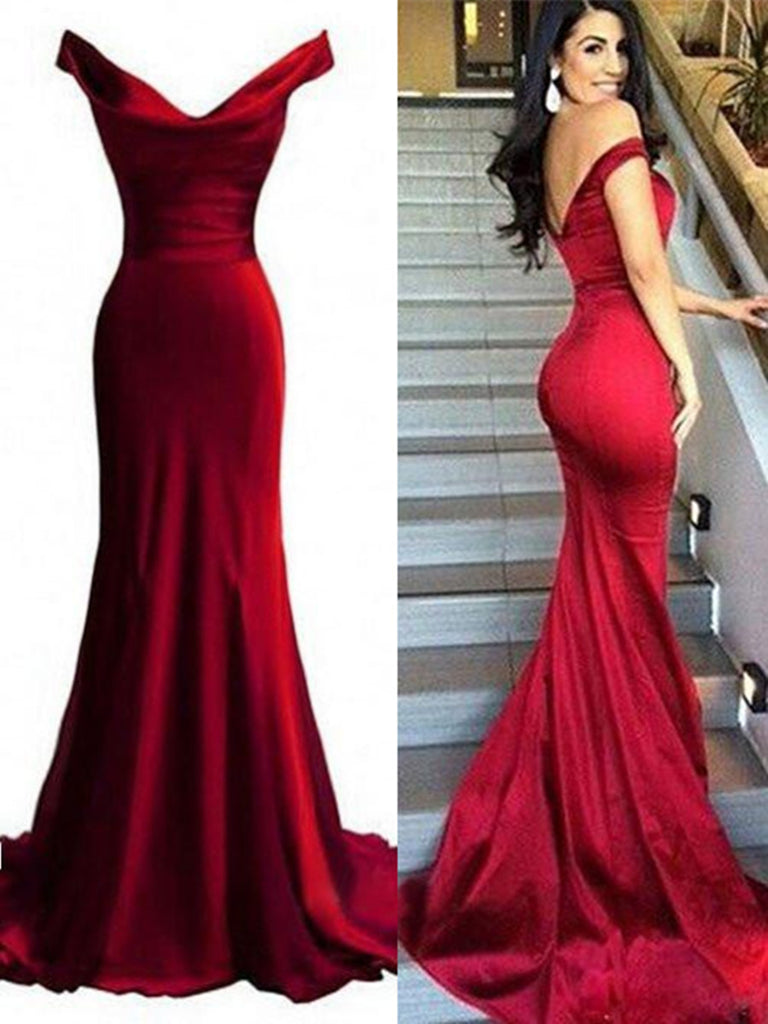 burgundy mermaid gown