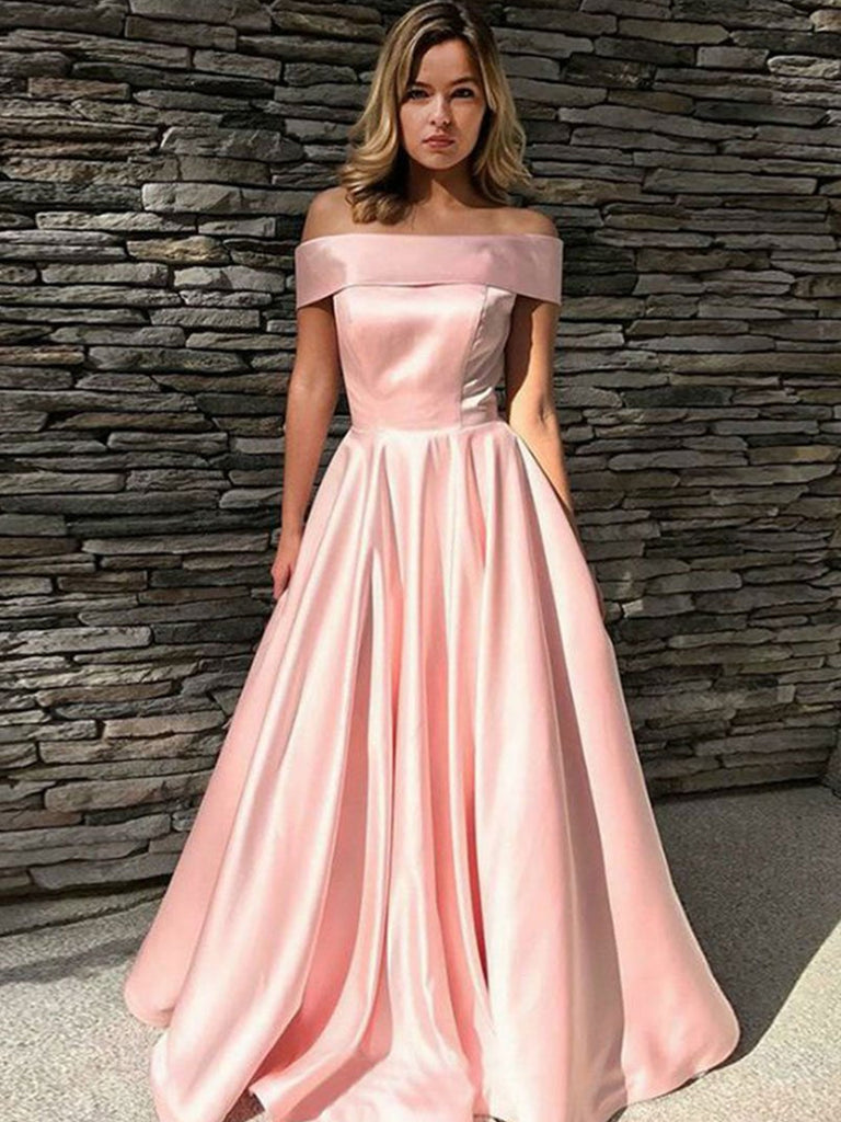 satin prom dresses long