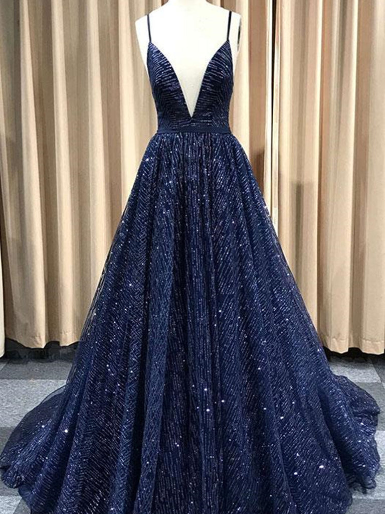 navy blue and champagne dress