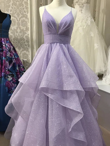 pastel purple prom dresses