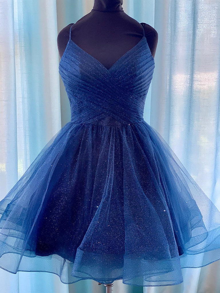 blue and white prom