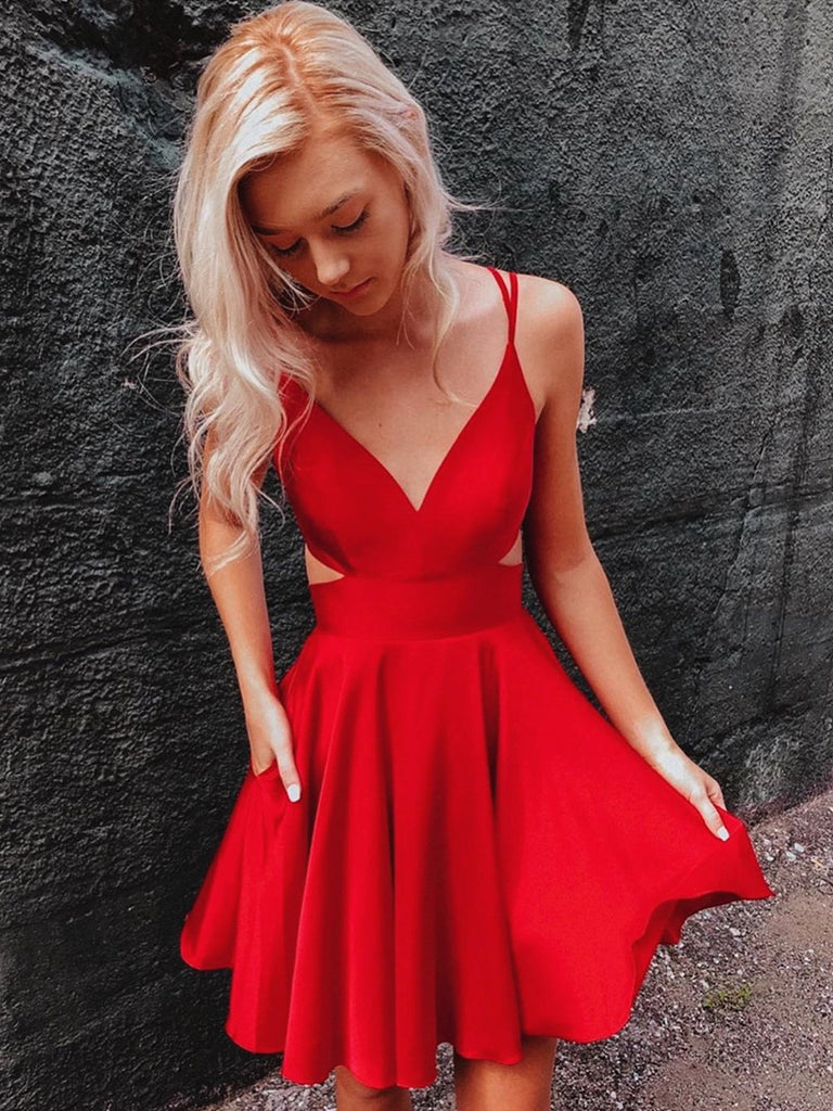 short red homecoming dress