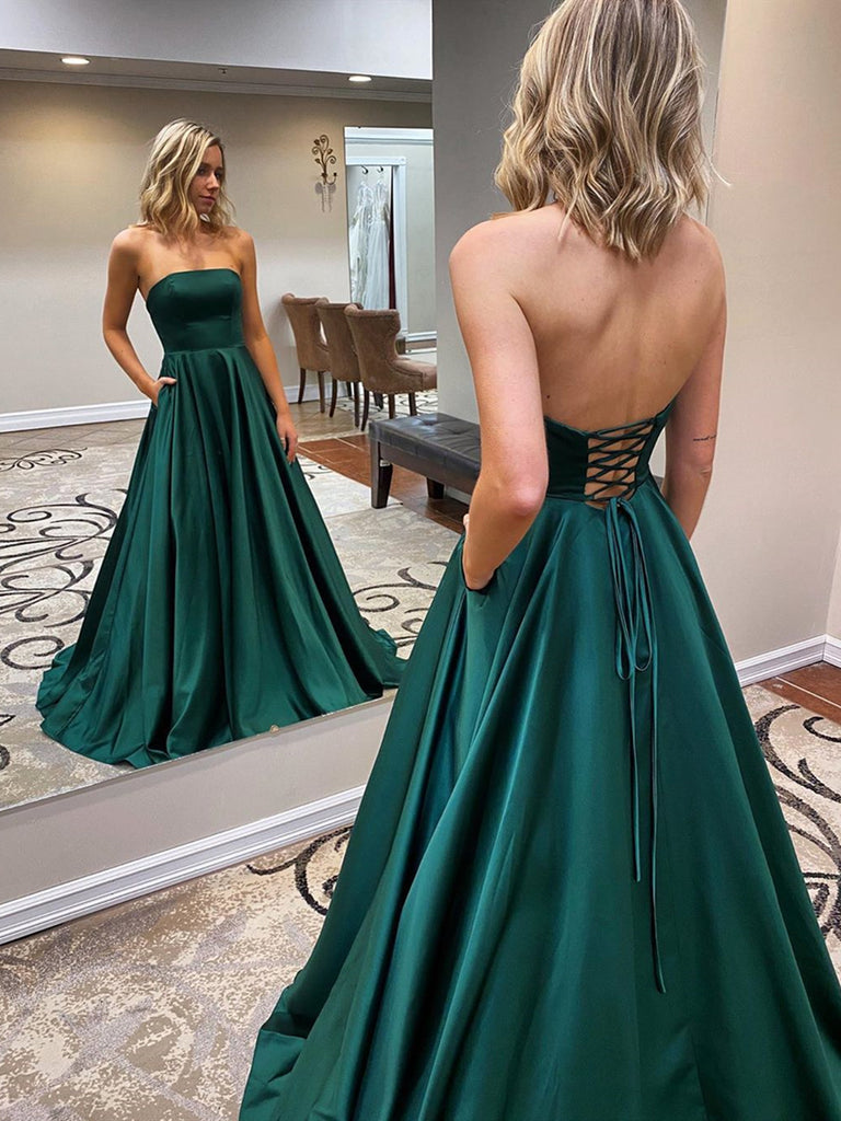 emerald green formal evening gown