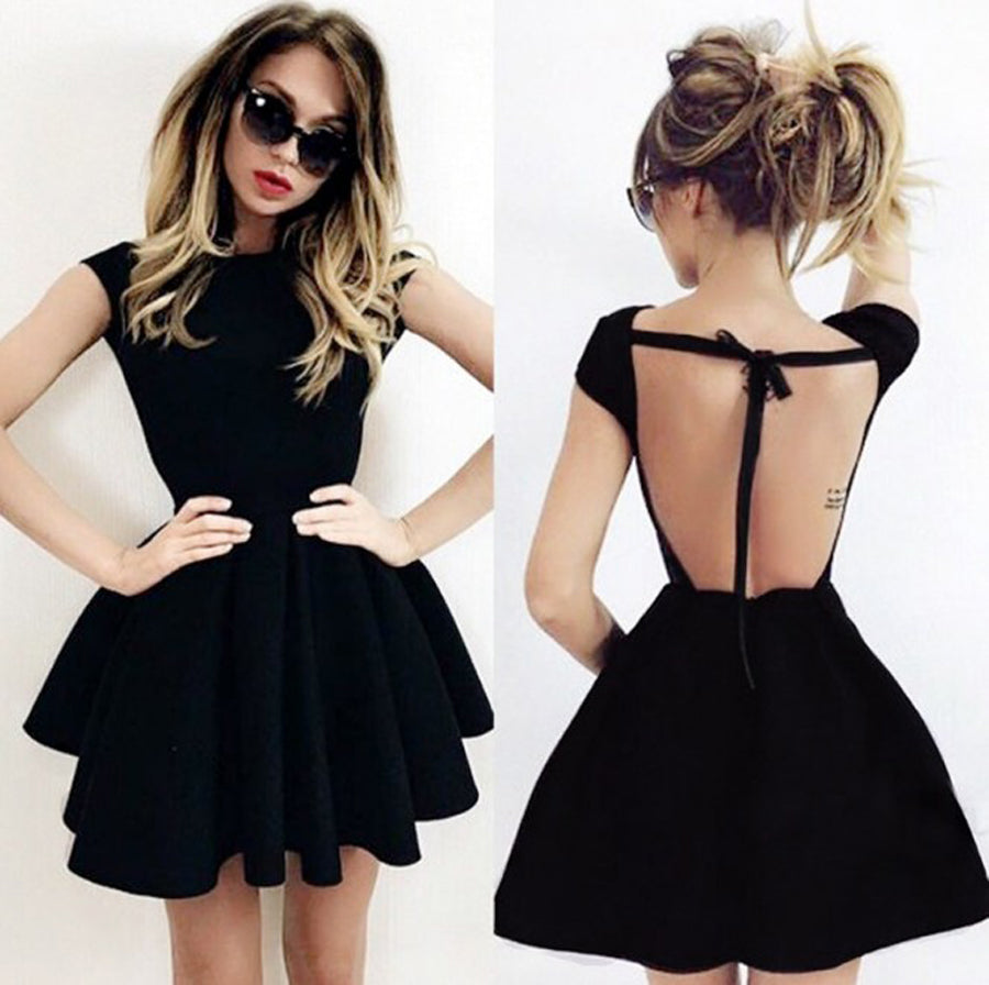 fancy short black dress
