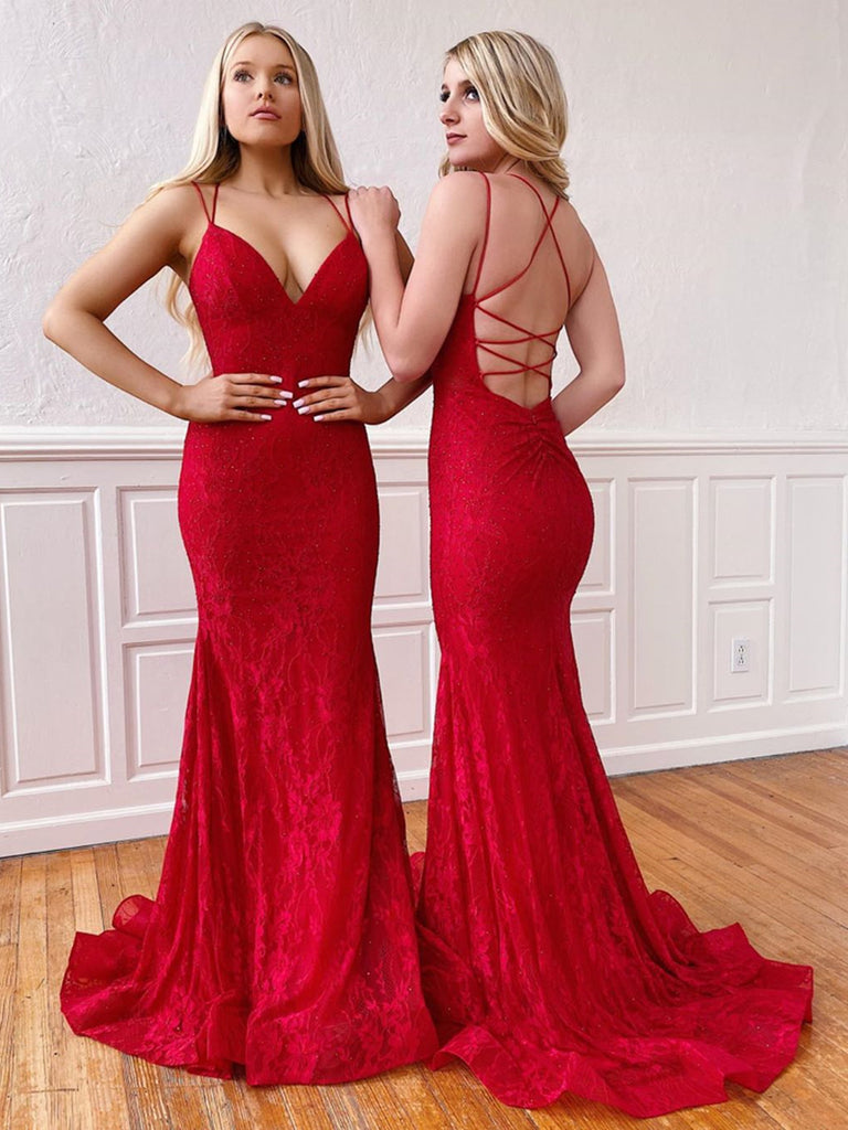 Red Lace Mermaid Dress on Sale, 52% OFF ...