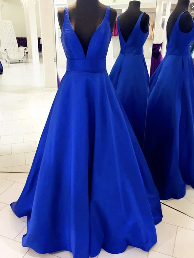 royal blue satin bridesmaid dresses