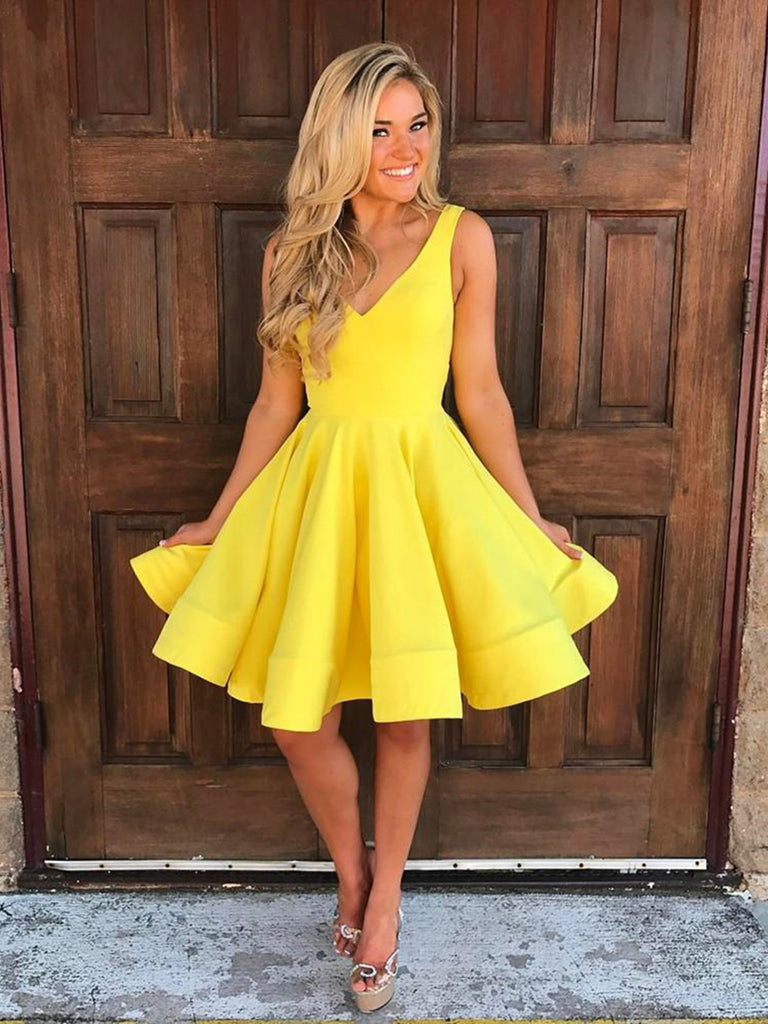 mustard yellow graduation dress