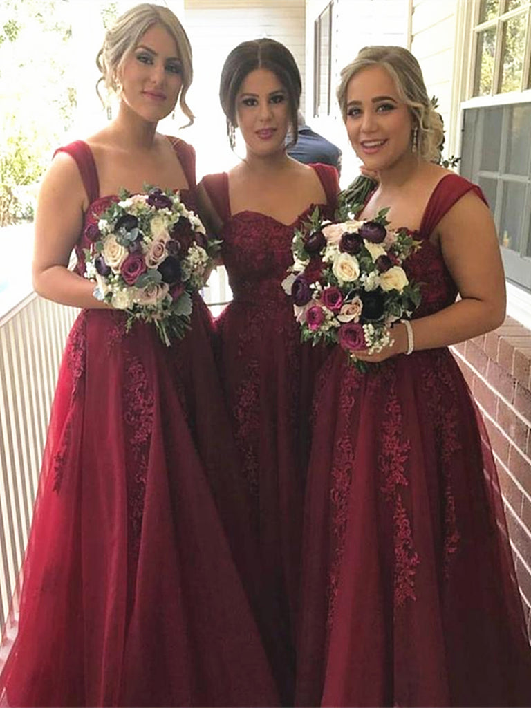 maroon color dress for bridesmaid