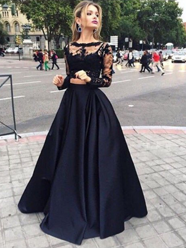 black dress long gown
