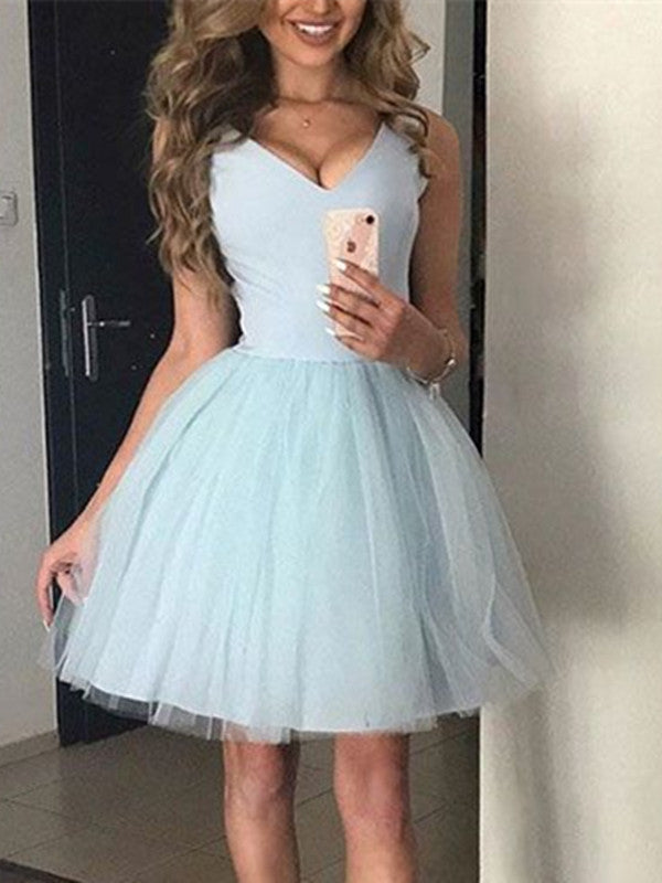 light blue formal dresses short