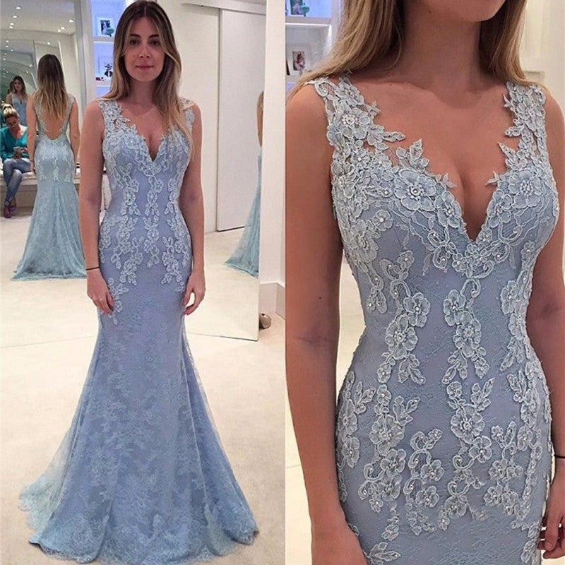 blue mermaid wedding dress