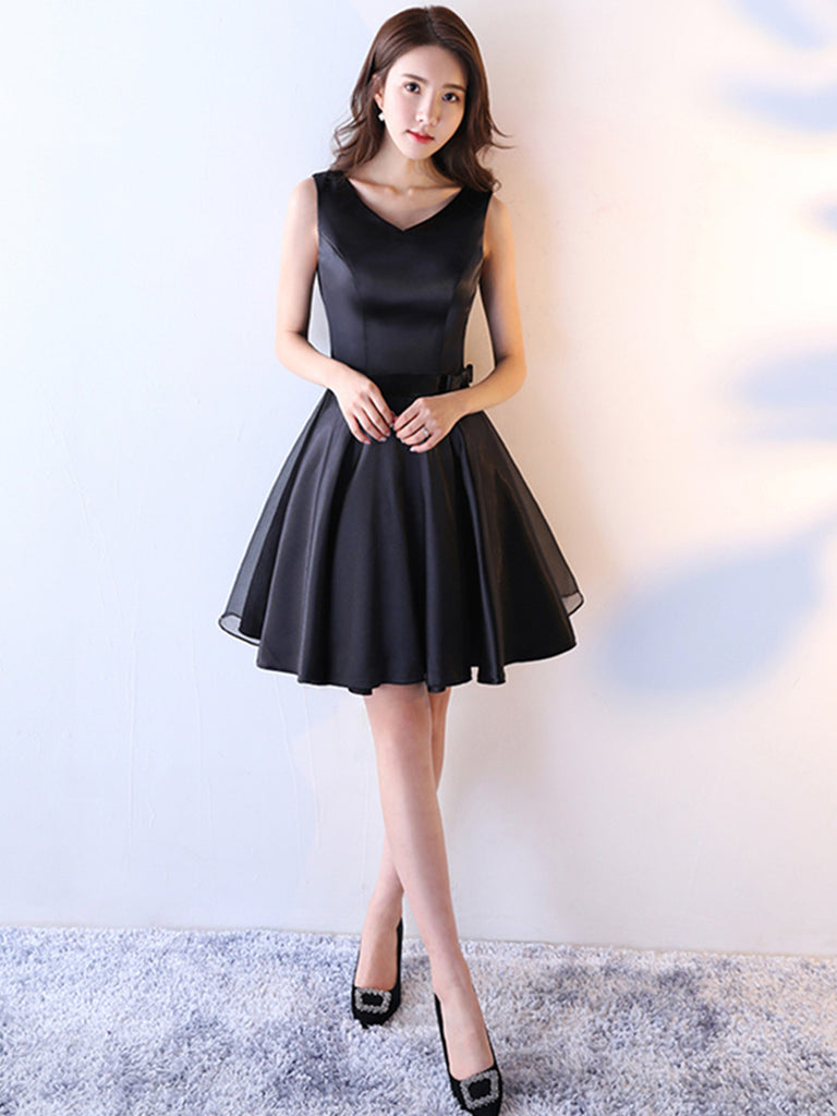 black a line short dress