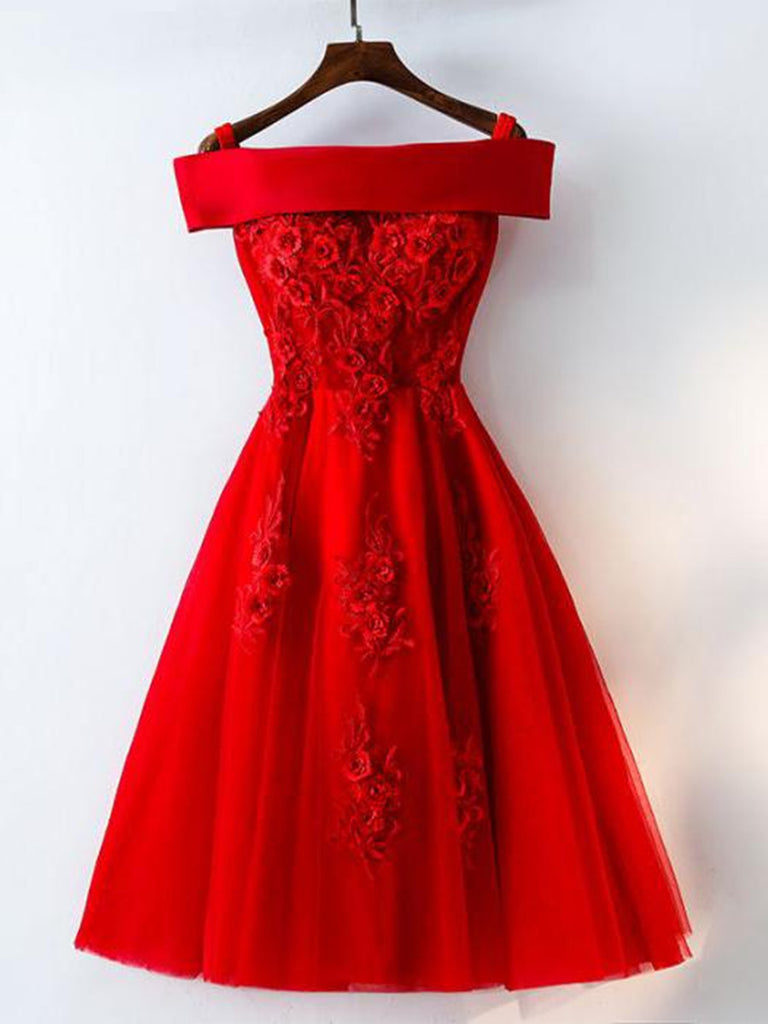 red bardot midi dress