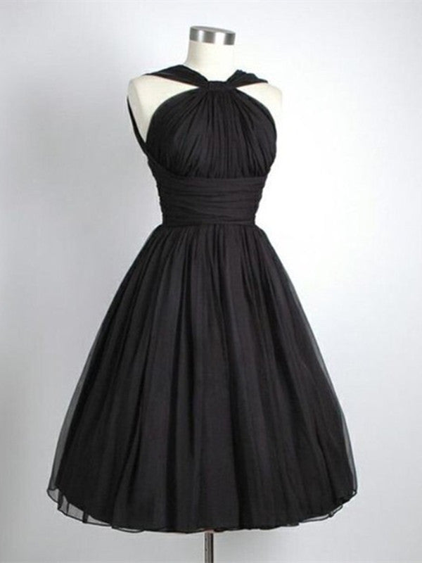 Custom Made A Line Black Short Prom Dresses, Black Short Formal Dresse ...