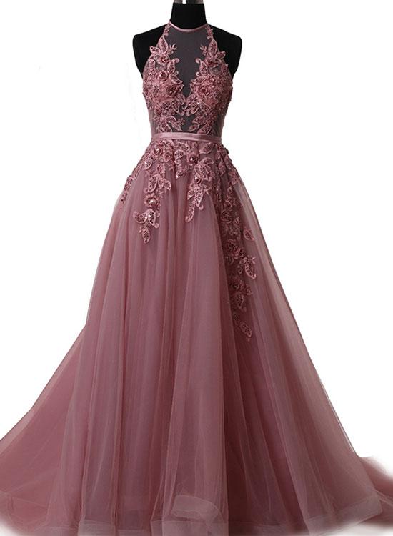 evening gown halter neck