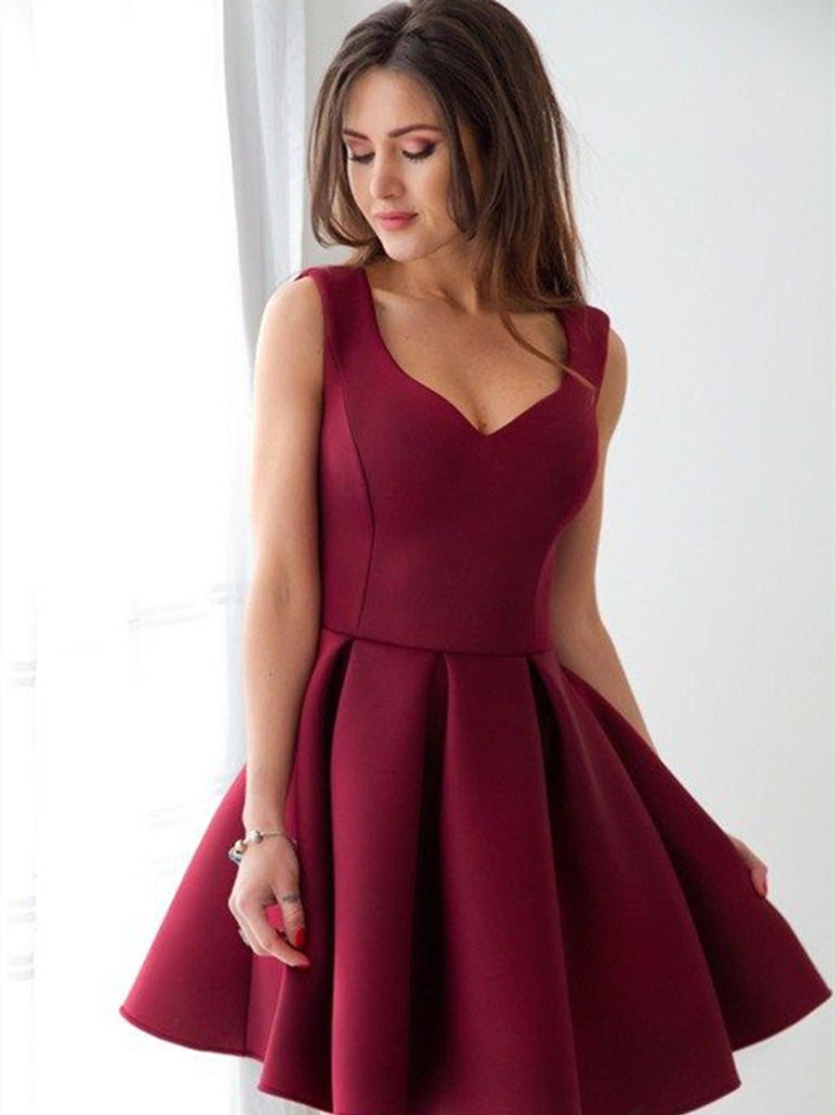 maroon short dress