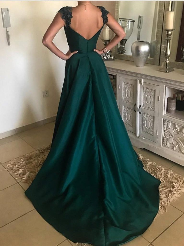 dark green formal gowns