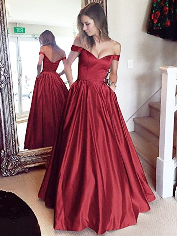 off the shoulder maroon prom dress