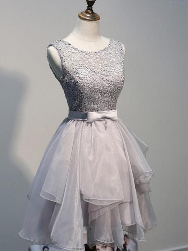 short gray prom dresses