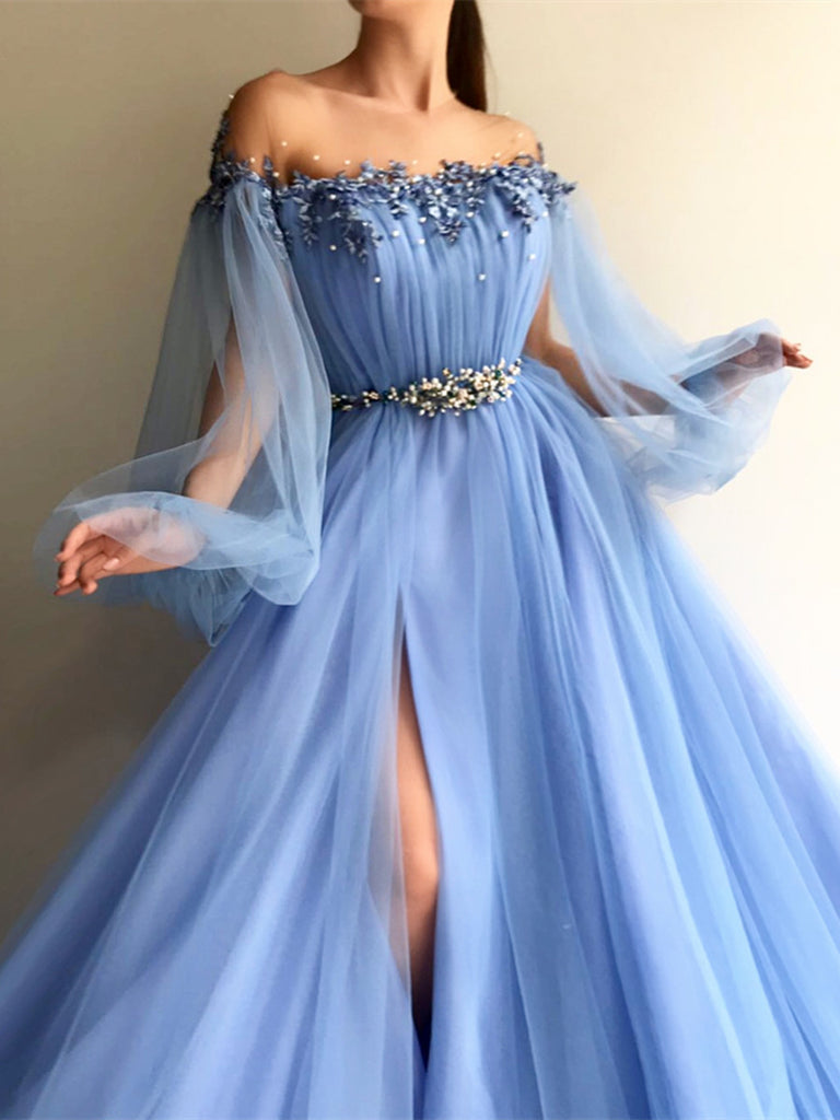 light blue dresses long