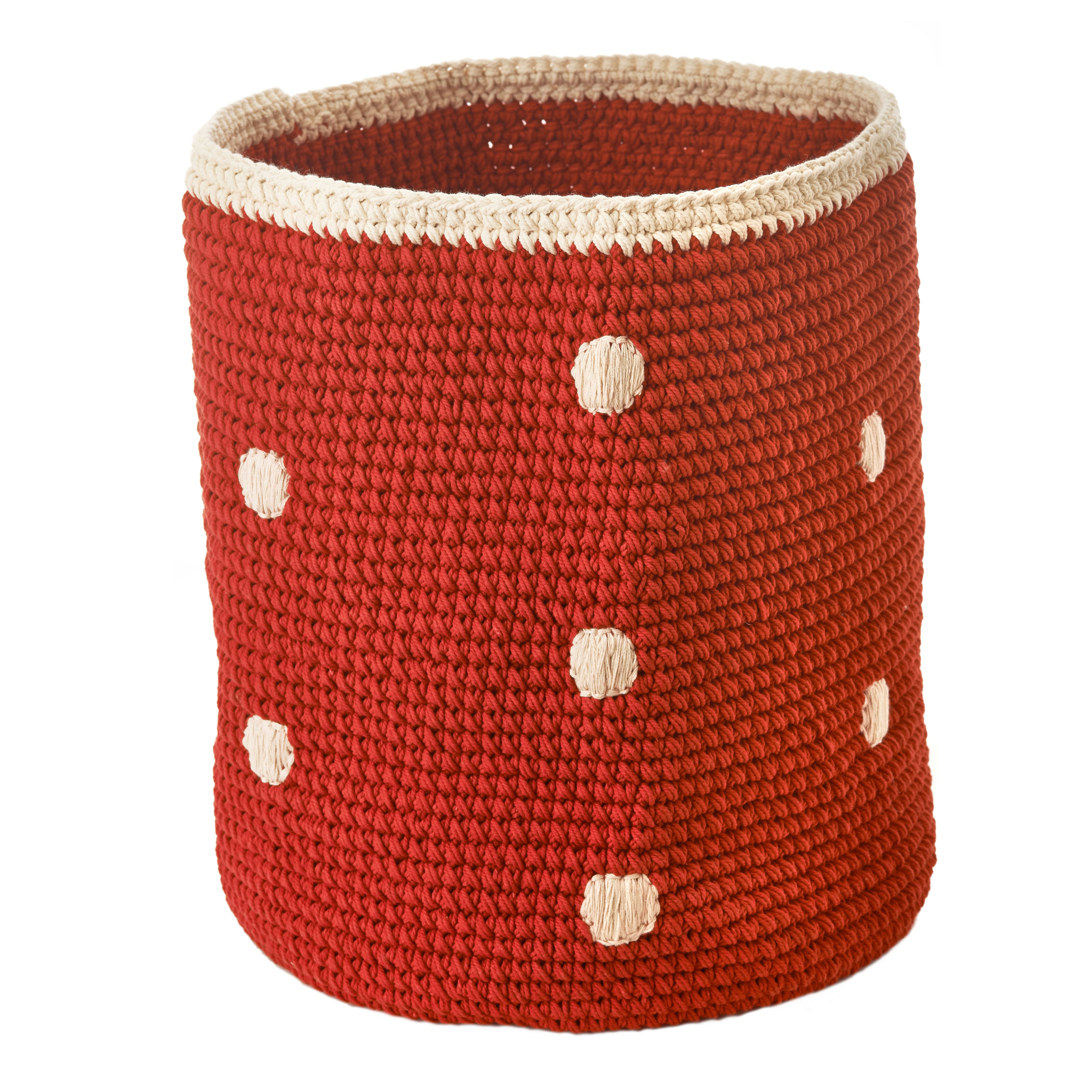 red storage basket