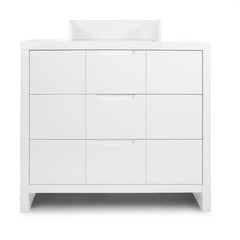 white changing unit with drawers