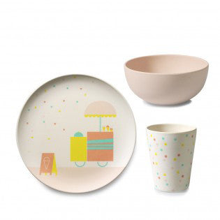 cream tableware