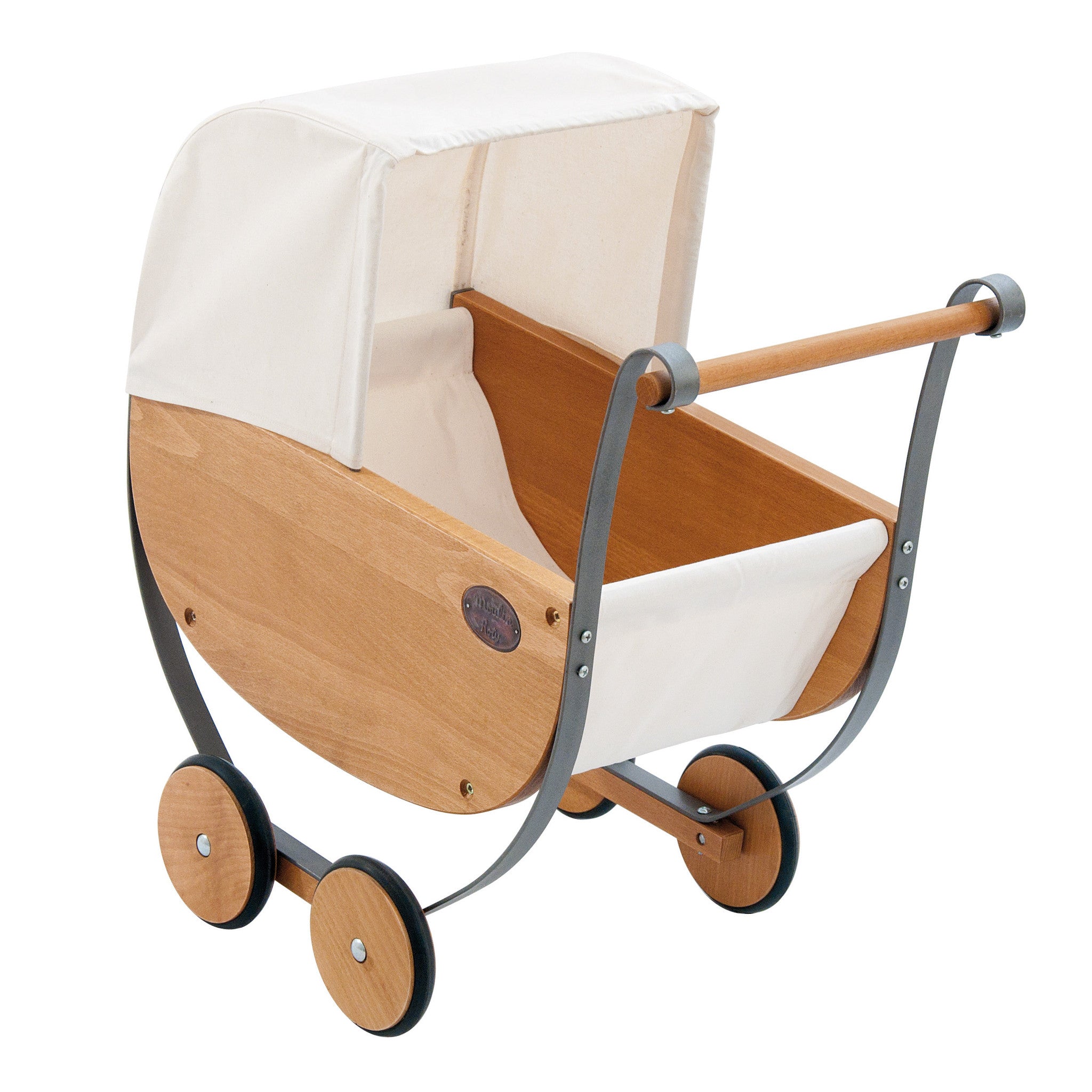 wooden baby carriage