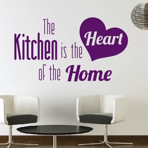 Violet Kitchen is the Heart of the Home Quote Wall Art Sticker