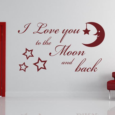 love you to the moon and back wall sticker