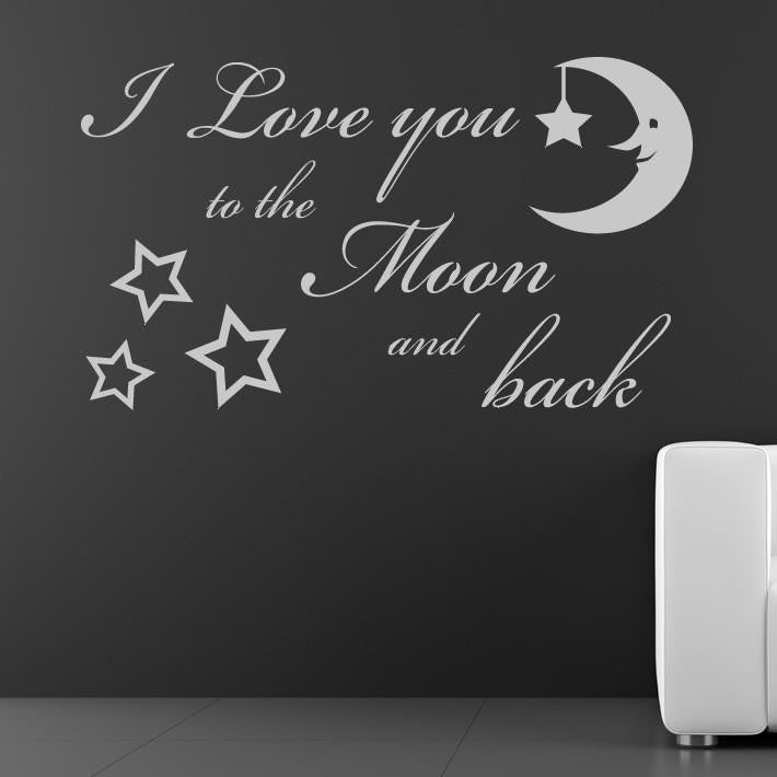 I Love You to the Moon and Back Wall Art Sticker | Apex Stickers