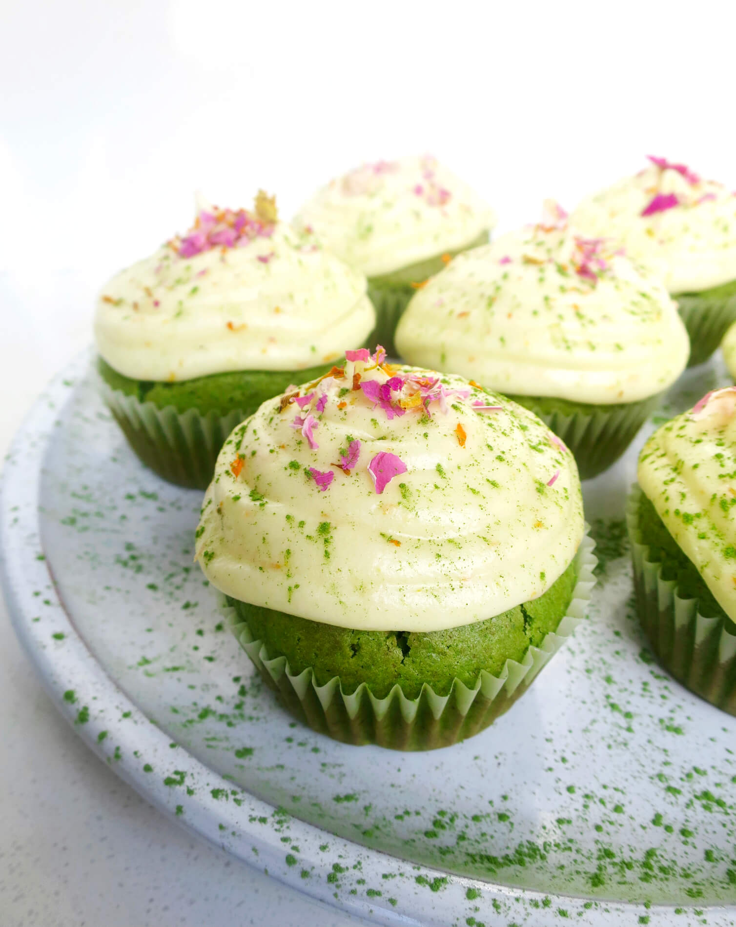 LolaMillieEats' Just Matcha Cupcakes with Orange Frosting