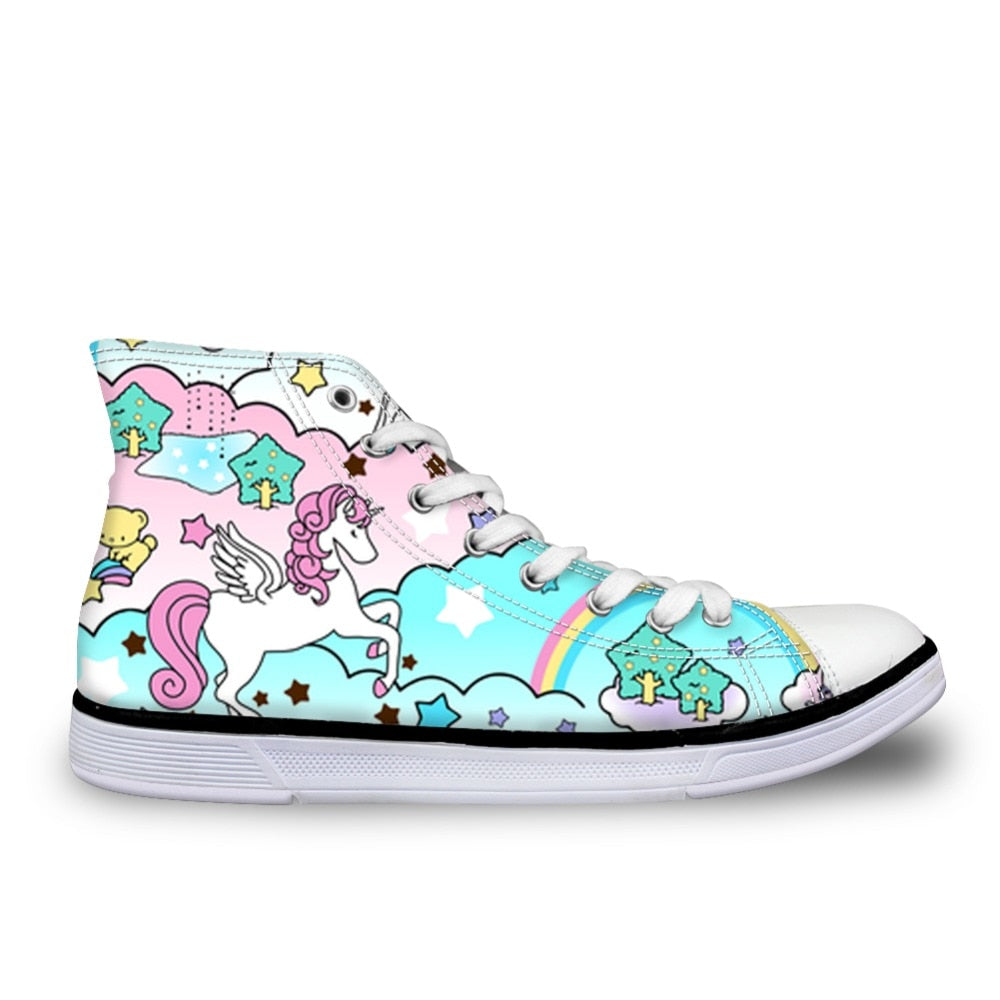 Rainbow Color Unicorn Canvas Shoes for 