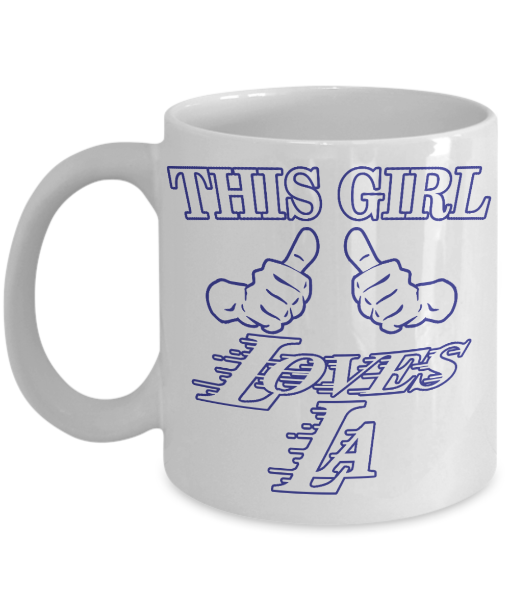 Baseball Fan Coffee Mug, This Girl Loves Her Dodgers-Travel Coffee Mug 14  oz For Baseball Player, Fan, Baseball Lover,Girlfriend