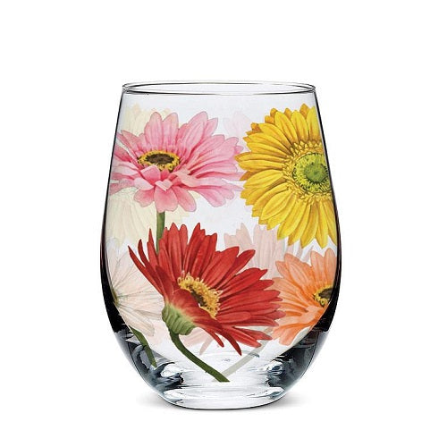 Gerbera Daisy Stemless Wine Glass - Set of 4 – TCB