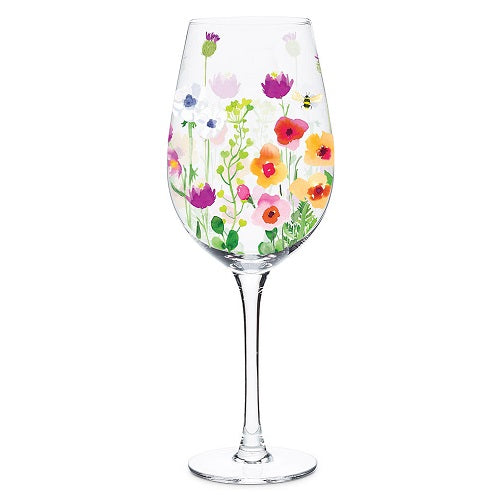 Bee Garden Wine Glass with Stem - Set of 4