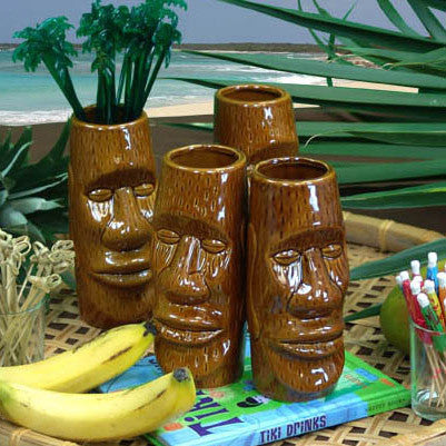 Brown Easter Islander Tiki Glass