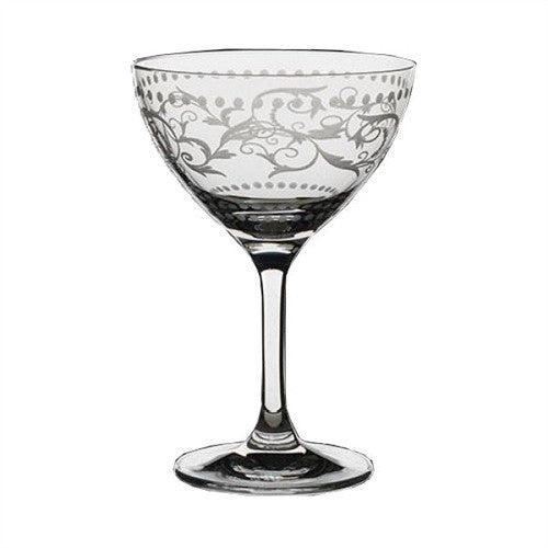 Classic Martini Saucer, Vintage Dots, 8 oz - Set of 6