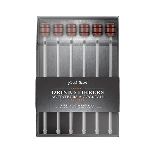 Final Touch Rum Barrel Stir Sticks - Set of 6