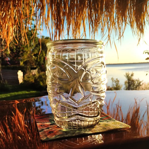 Clear Tribal Tiki Glass Short, 16 oz