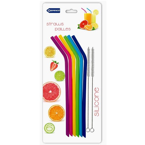 Reusable Silicone Straws - Set of 6