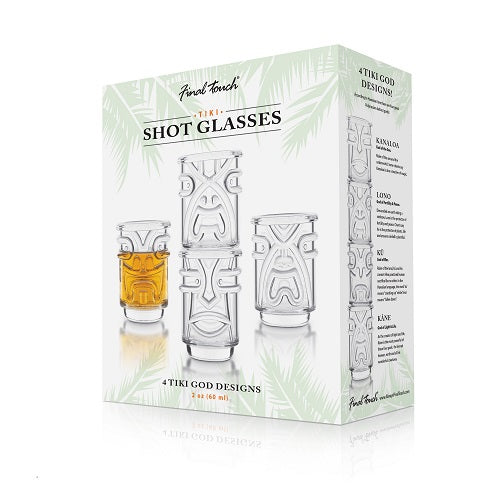 Final Touch Set of 4 Tiki Shot Glasses (Clear)